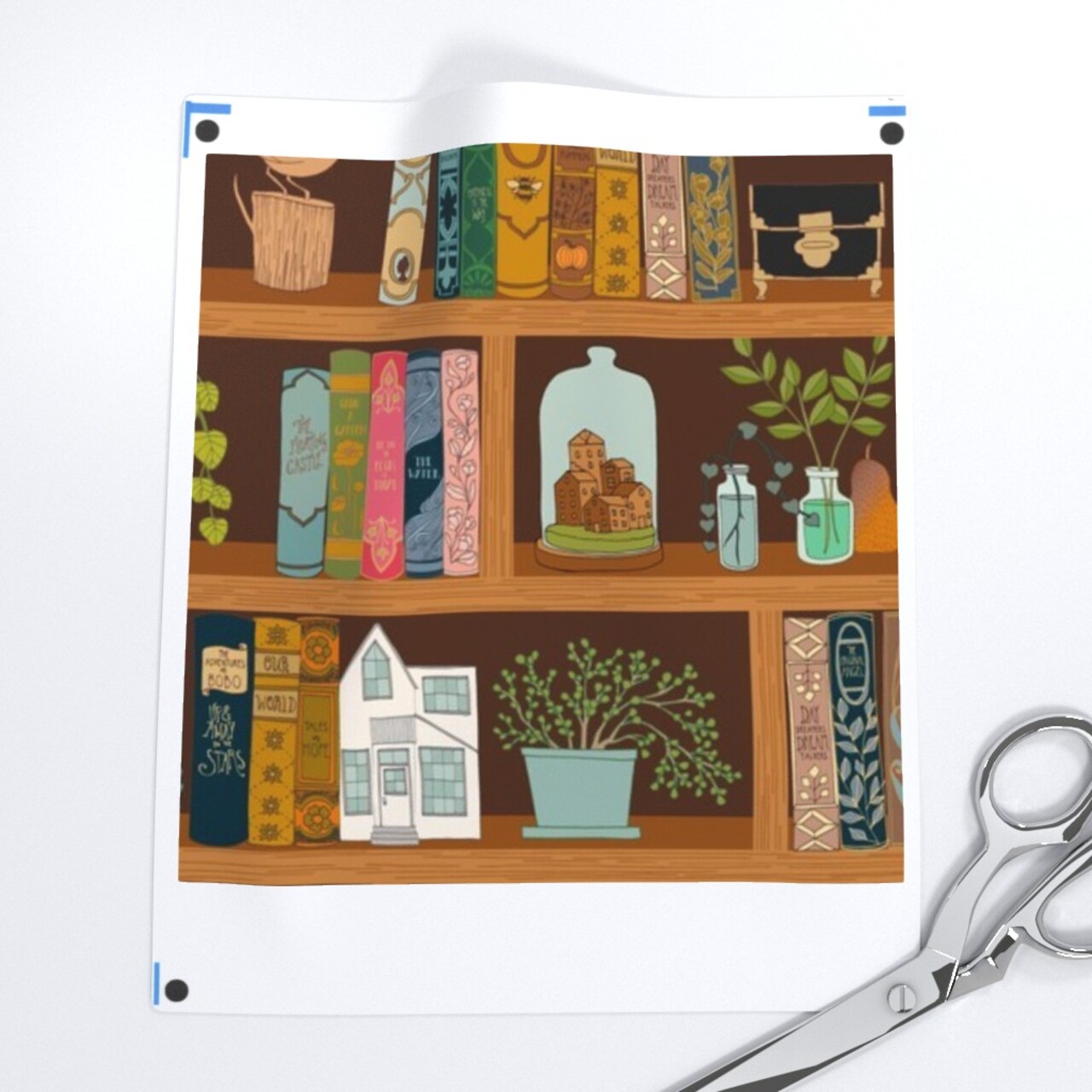 Library Home Reading Books Bookshelf Custom Printed Fabric by Spoonflower Various Fabrics by the Yard or Fat Quarter